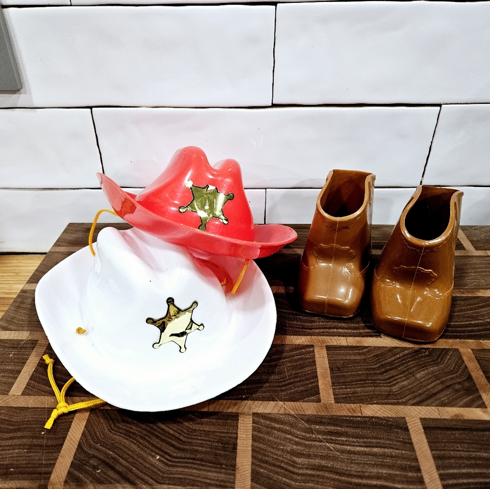 Vintage Cabbage Patch Kids Western Collection Sheriff Cowboy Hat & Boots